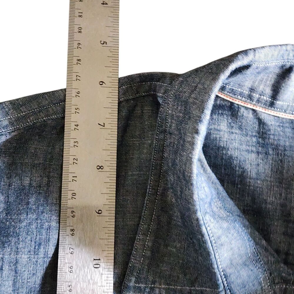 Dubinik XL Customized Version Denim Chambray Shirt Blue Long Sleeve Cotton Panda - Picture 13 of 16